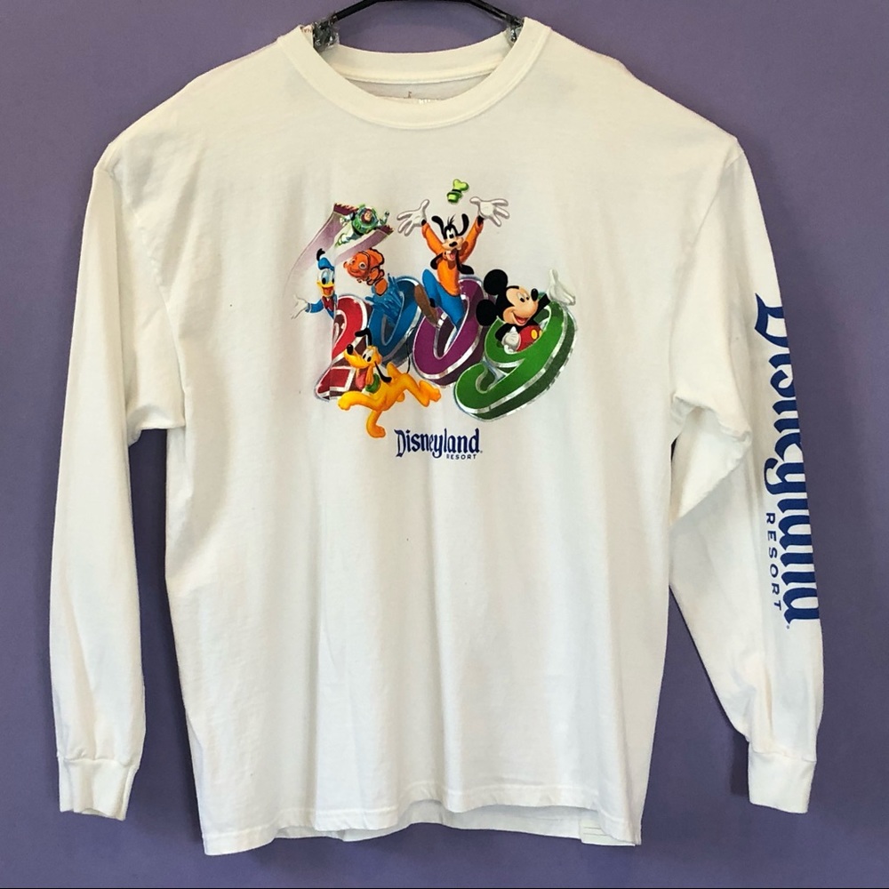 Disneyland Resort Men White 2009 Mickey Goofy Tee